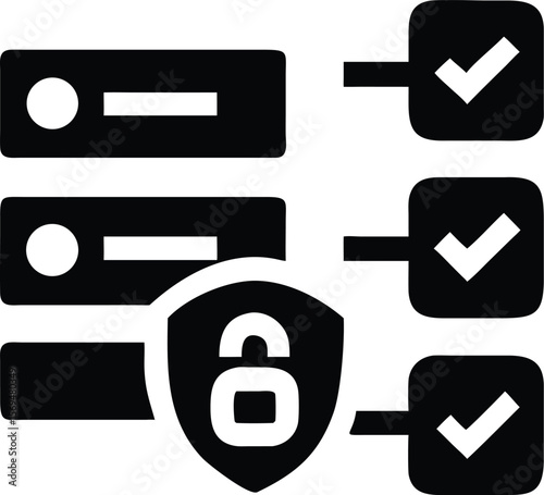 Secured data server access verification icon