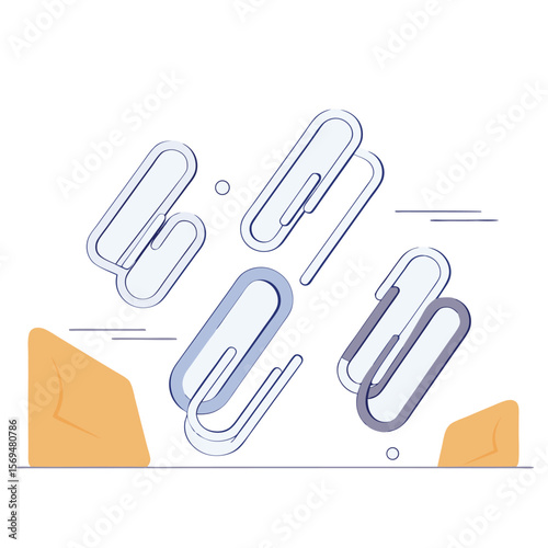 Stylish paperclips and decorative elements