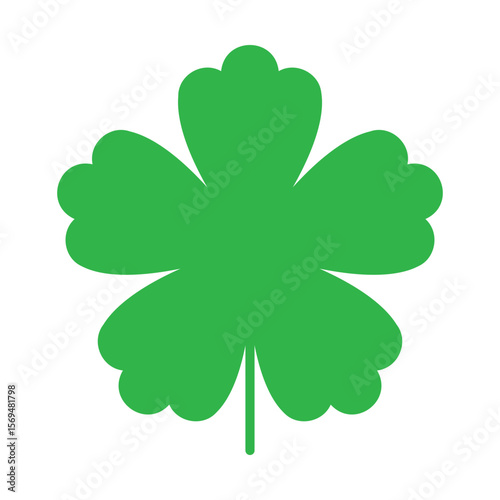 Green four-leaf clover good luck icon