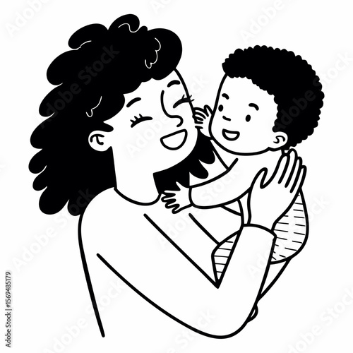 Happy young mom hold in hands hug cute little ethnic baby toddler show love care. Smiling biracial mother embrace cuddle small newborn infant child. Motherhood, childcare concept