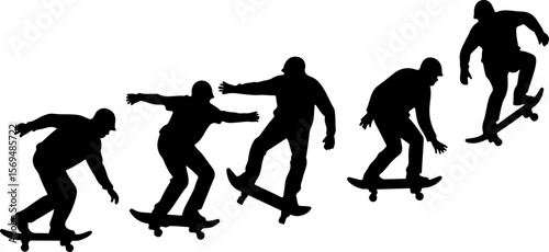 Skateboard, skateboarding  man  mountain, silhouette, 