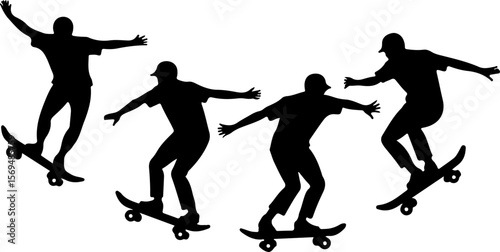 Skateboard, skateboarding  man  mountain, silhouette, 