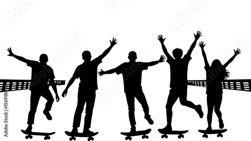 Skateboard, skateboarding  man  mountain, silhouette, 