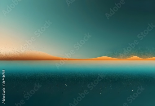 Abstract Dune Landscape with Cyan Reflection