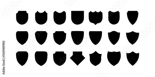 Shield shape vector collection: heraldic, medieval, security, protection, defense