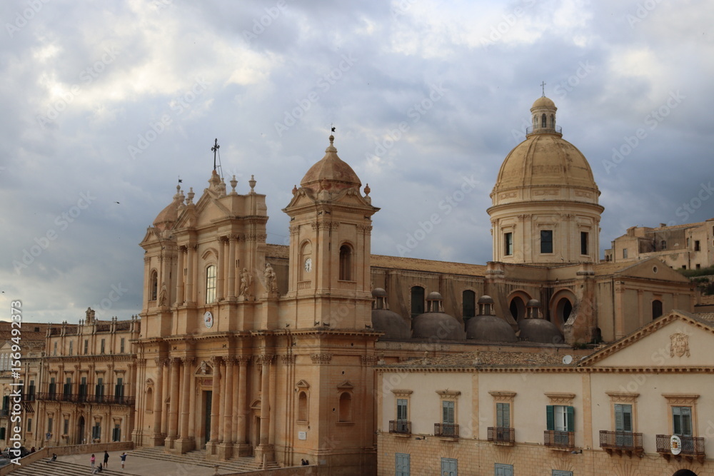 Fototapeta premium Noto Cathedral (Cattedrale di San Nicolò) in Noto, Sicily, Italy