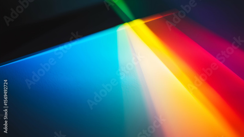 Abstract rainbow light refraction background