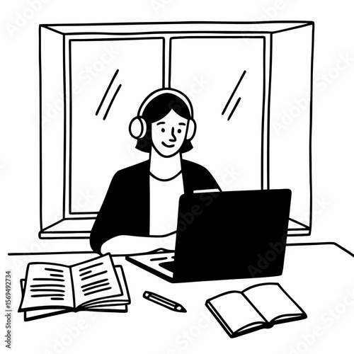 Smart student learning using internet and headphones