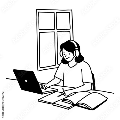 Smart student learning using internet and headphones