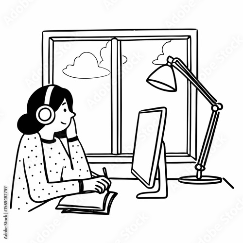 Smart student learning using internet and headphones