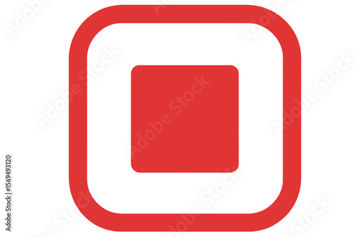 Vector Illustration of Red Stop Button Icon