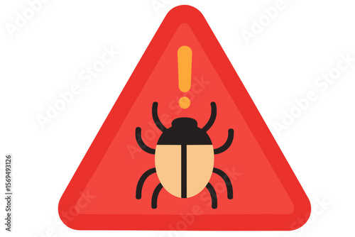 Vector Illustration of Virus Alert Warning Icon