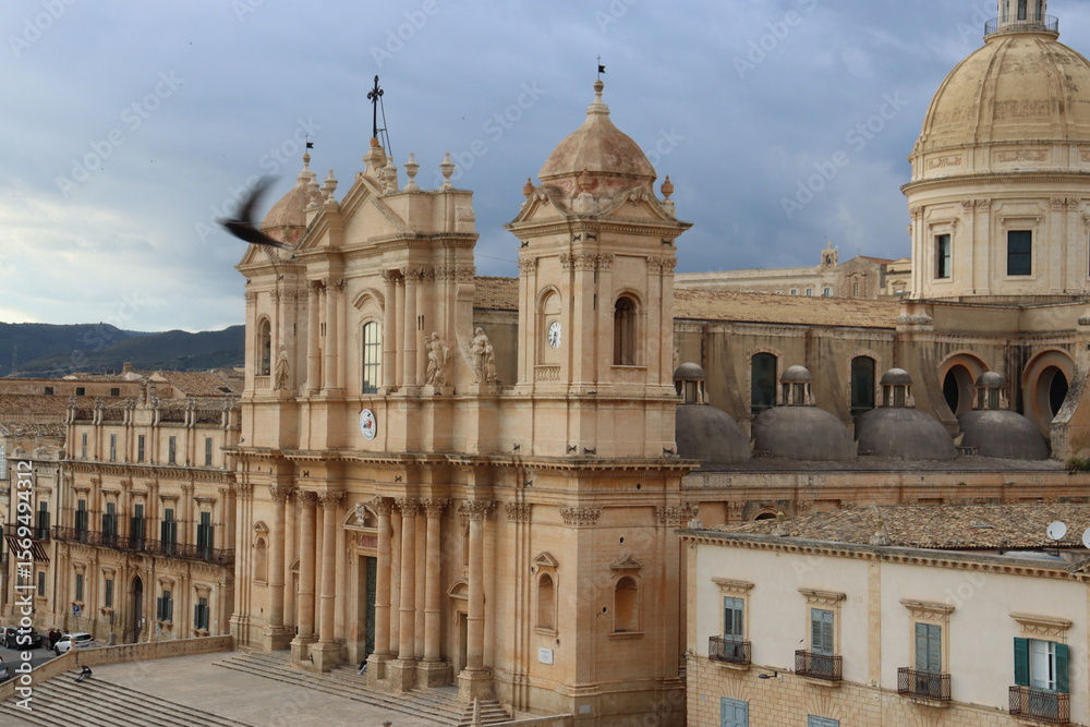 Fototapeta premium Noto Cathedral (Cattedrale di San Nicolò) in Noto, Sicily, Italy