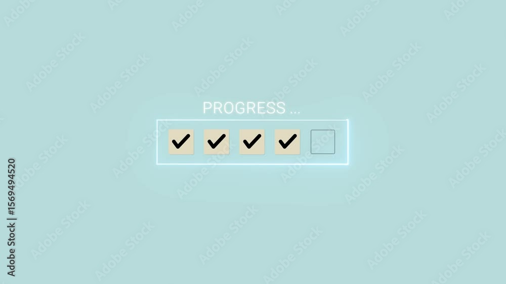 Checklist and task progress tracking concept. A hand placing the final checkmark on wooden blocks in a progress bar, task completion, productivity, goal setting, check com Project pleted tasks