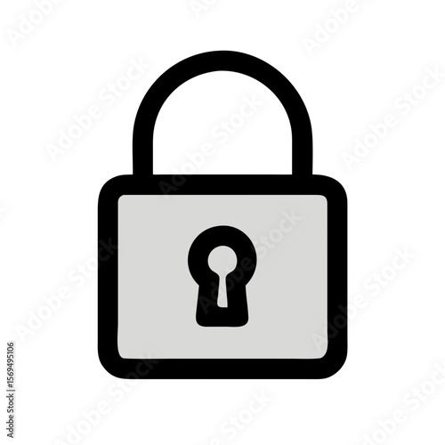 Illustration of a padlock with a keyhole in a minimalistic design
