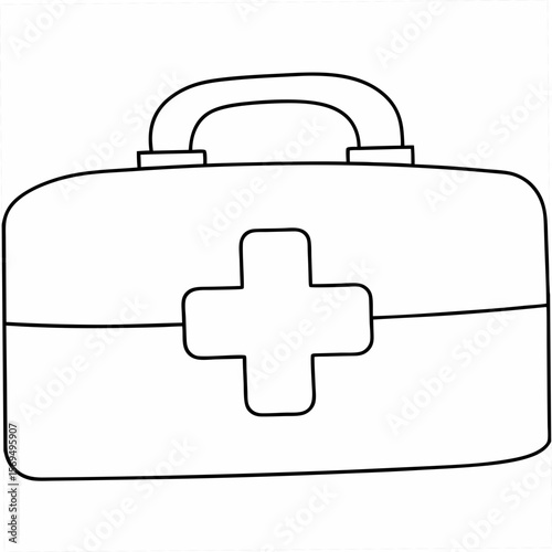 First aid kit with medical cross health emergency