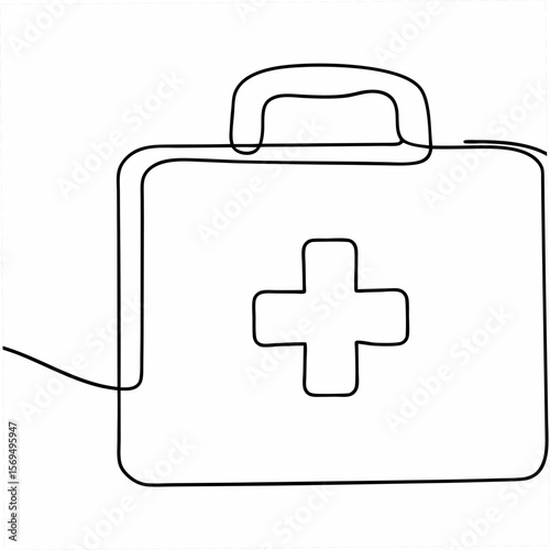 First aid kit with medical cross healthcare emergency