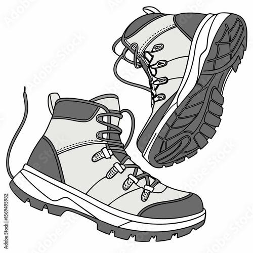 Gray hiking boots with white laces footwear outdoor gear