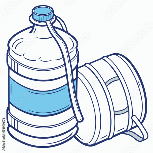 Large water containers with blue accents water bottle large container