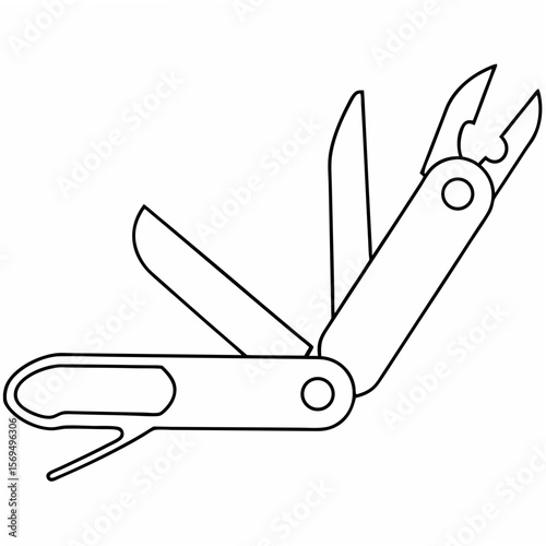 Multi tool with open blades and pliers pocket knife