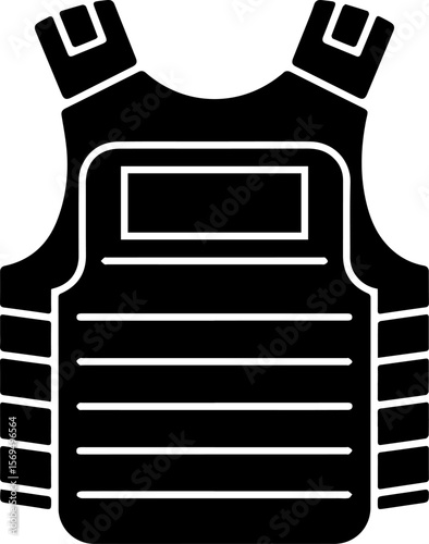 Bullet proof vest silhouettes vector illustration