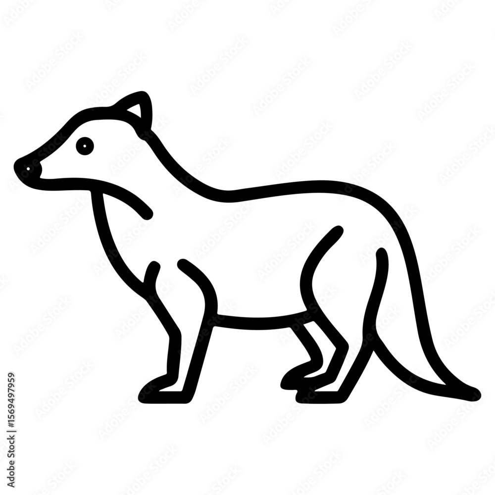 Fototapeta premium vector illustration of a black and white dog