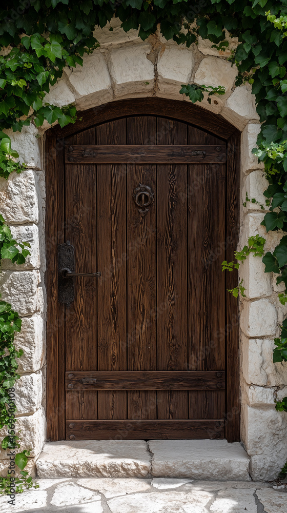 Fototapeta premium Brown wooden door 