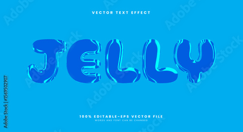Cute Sweet Jelly Chrome Style 3d editable text effect template