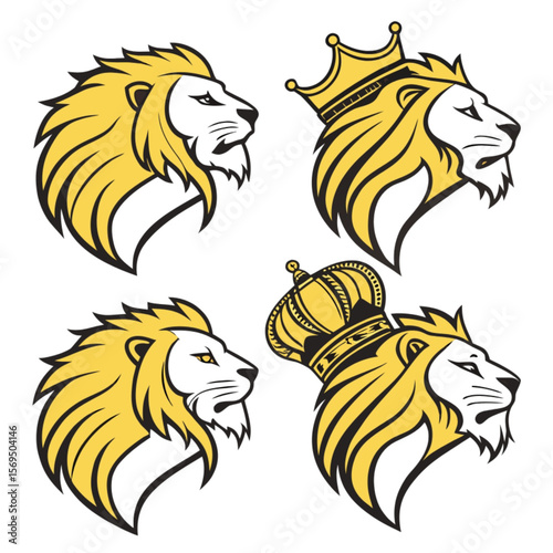 Tribal black lion head vector illustration for a wild animal mascot logo or tattoo design