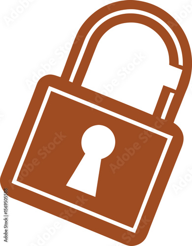 Open padlock with keyhole detail security