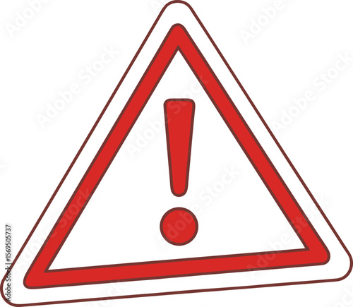 Red warning triangle with exclamation mark alert danger