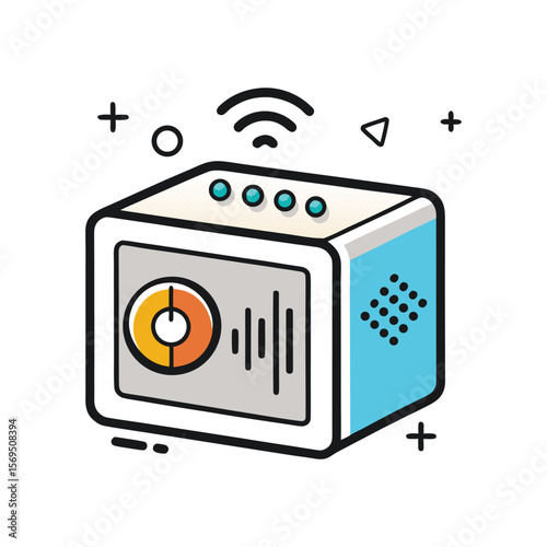 Audio Speaker Volume On Icon – Line Art Style for Apps and Websites