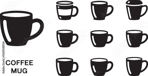 Coffee Mug Icons A Collection of Simple, Versatile Cup Illustrations for Design Projects