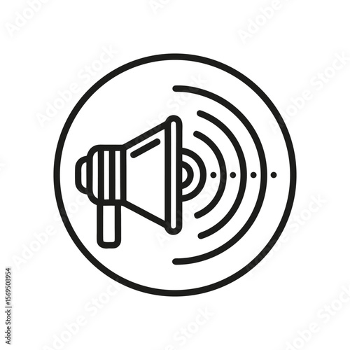 Audio Speaker Volume On Icon – Line Art Style for Apps and Websites