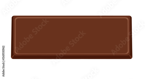 Rectangular Milk Chocolate Bar with Smooth Texture and Rounded Edges