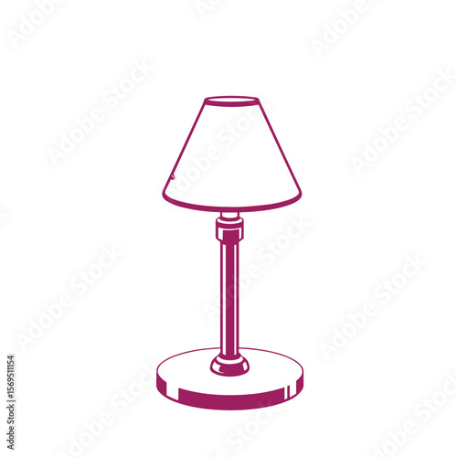 Table lamp with light lines vector design concept illustration.