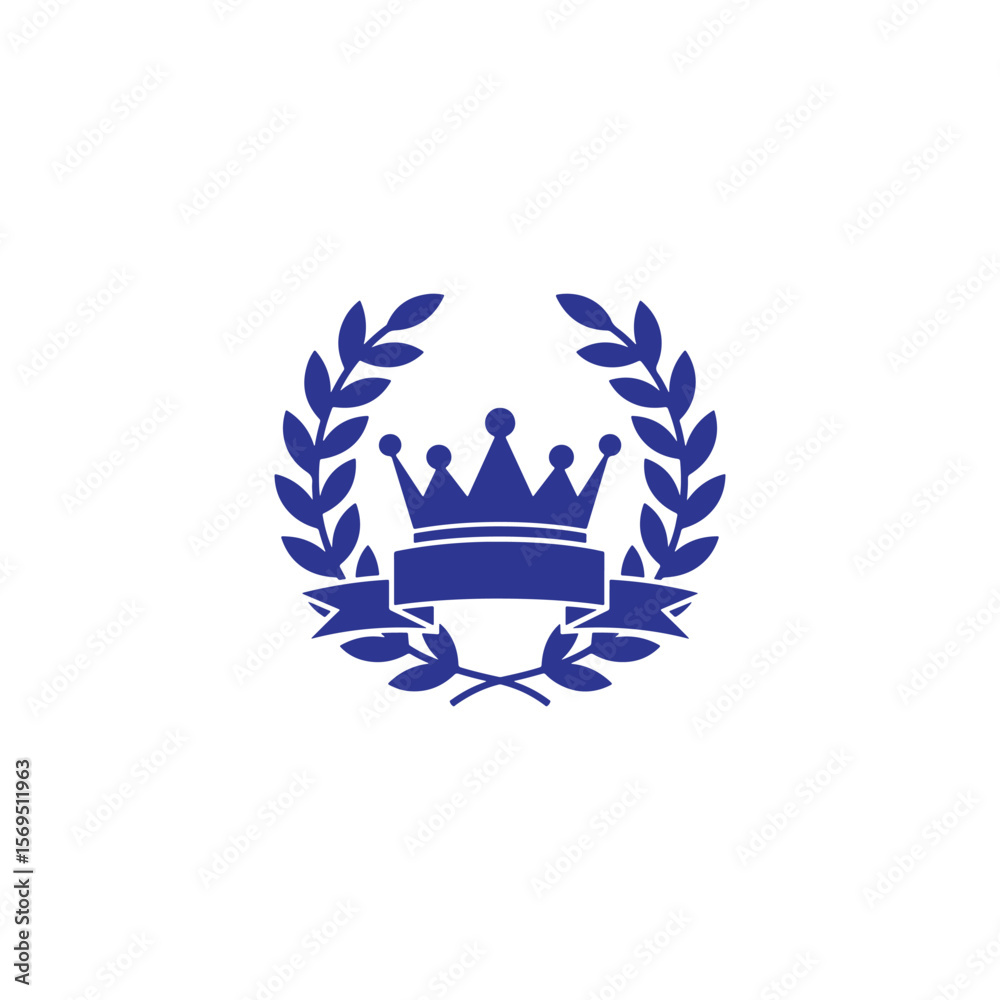 Obraz premium Royal Laurel Wreath with Crown and Banner