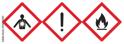 Three danger signs: toxic by inhalation / slightly toxic / flammable