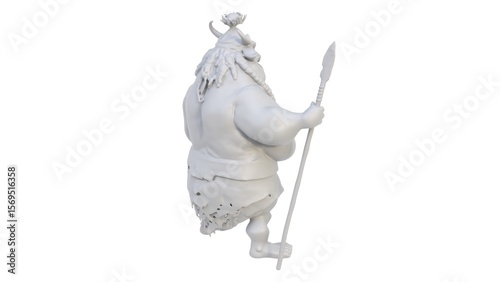 3D render of a female Viking character figurine on a light background. 3D render.
