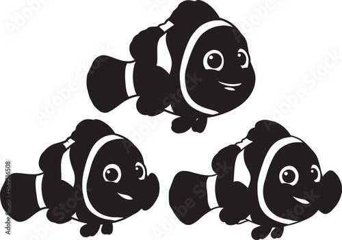 Nemo Fish Cartoon Character Underwater silhouette