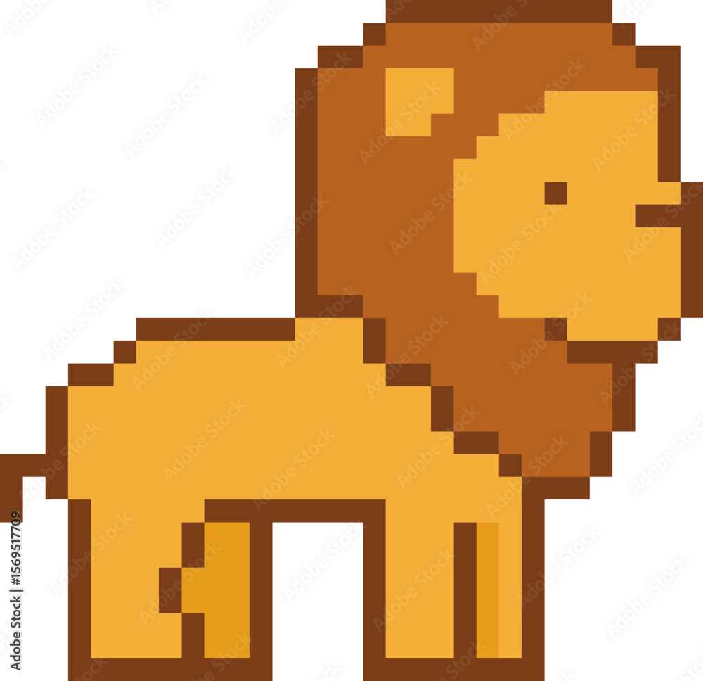 Obraz premium pixel illustration of a lion