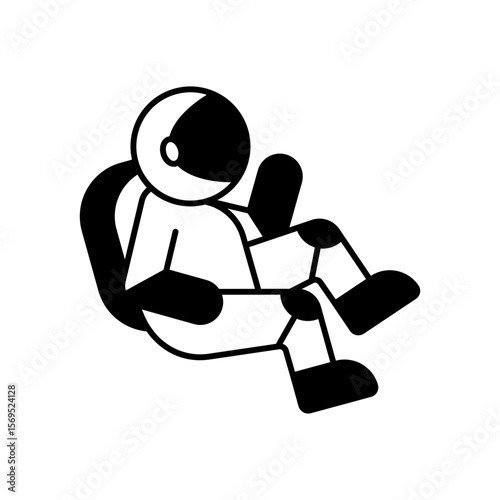 Astronaut In Gravity Zero Space Fill Icon
