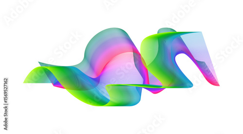 Blend Wavy Curved Abstract Design Gradient Multicolor Background Vector Illustration