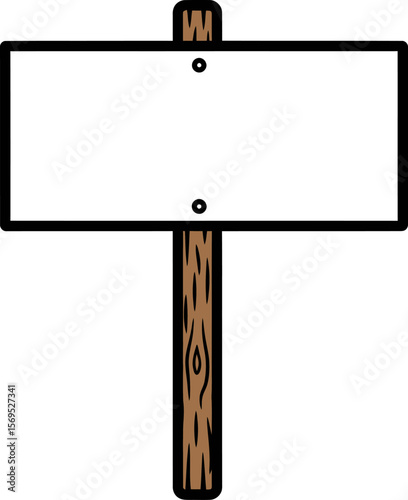 Blank Wooden Signpost for Information and Direction