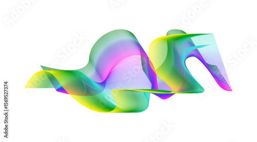 Blend Wavy Curved Abstract Design Gradient Colorful Background Vector Illustration