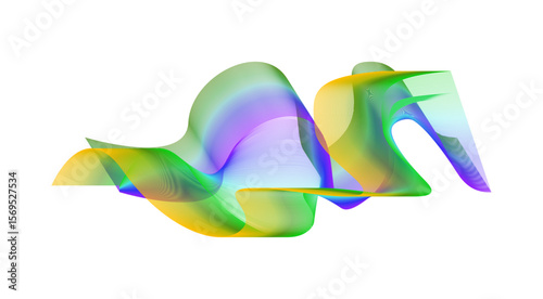 Blend Wavy Curved Abstract Design Colorful Background Vector Illustration