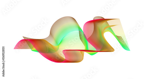 Blend Wavy Curved Abstract Design Brown Colorful Gradient Background Vector Illustration