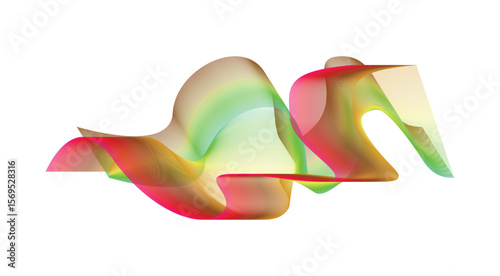 Blend Wavy Curved Abstract Design Brown Colorful Gradient Background Vector Illustration