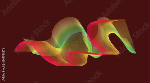 Blend Wavy Curved Abstract Design Background Maroon Colorful Gradient Vector Illustration