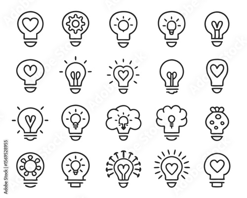 Illuminating lightbulb graphic symbolizing bright ideas innovation and creative thinking presented as a clean modern icon for conceptual representation